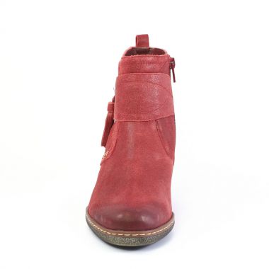 bottines compensées rouge mode femme automne hiver - Photo Produit 6
