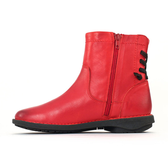 boots rouge mode femme automne hiver - Photo Produit 3
