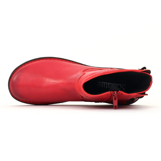 boots rouge mode femme automne hiver - Photo Produit 4