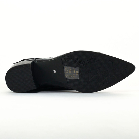 bottes stretch noir vernis mode femme automne hiver - Photo Produit 5