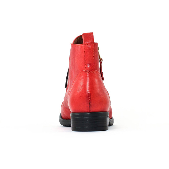 bottines à lacets rouge mode femme automne hiver - Photo Produit 7