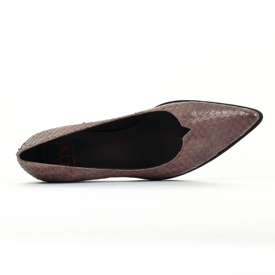 escarpins à talon carré gris taupe mode femme automne hiver - Photo Produit 4