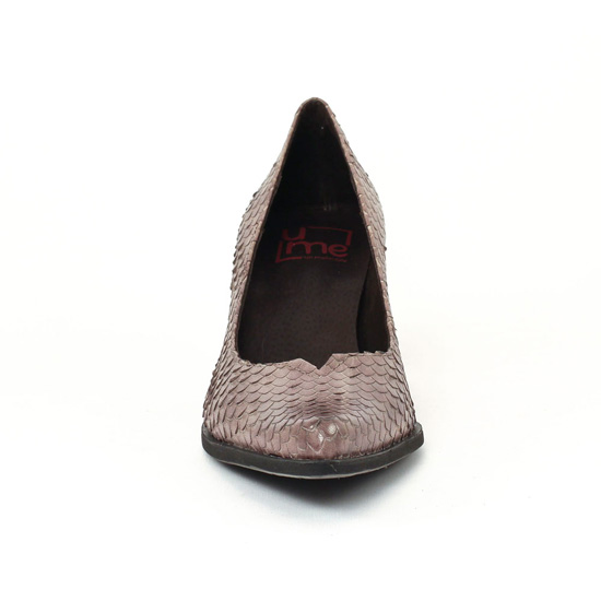 escarpins à talon carré gris taupe mode femme automne hiver - Photo Produit 6