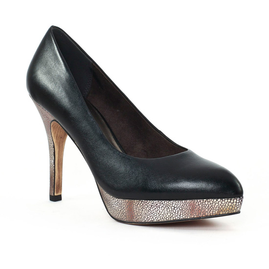 Escarpins Tamaris 22424 Black Silver, vue principale de la chaussure femme
