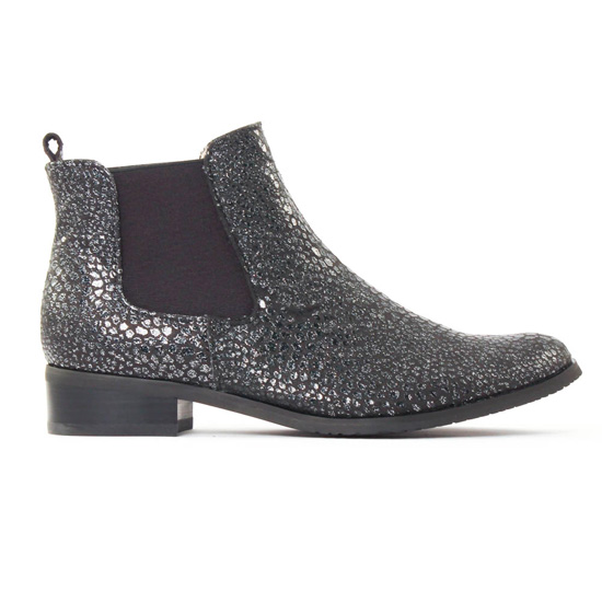 boots élastiquées python argent noir mode femme automne hiver - Photo Produit 2