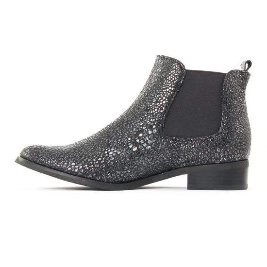 boots élastiquées python argent noir mode femme automne hiver - Photo Produit 3