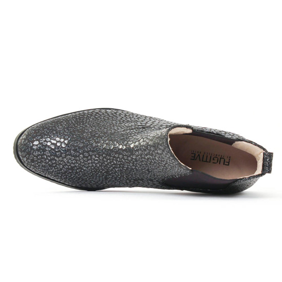 boots élastiquées python argent noir mode femme automne hiver - Photo Produit 4