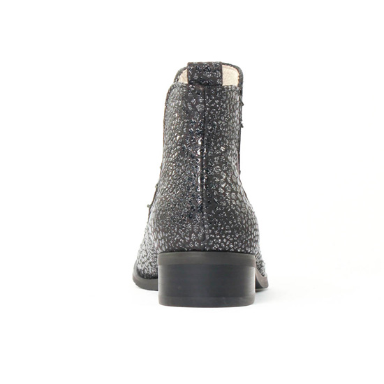 boots élastiquées python argent noir mode femme automne hiver - Photo Produit 7