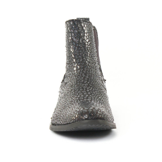 boots élastiquées python argent noir mode femme automne hiver - Photo Produit 6