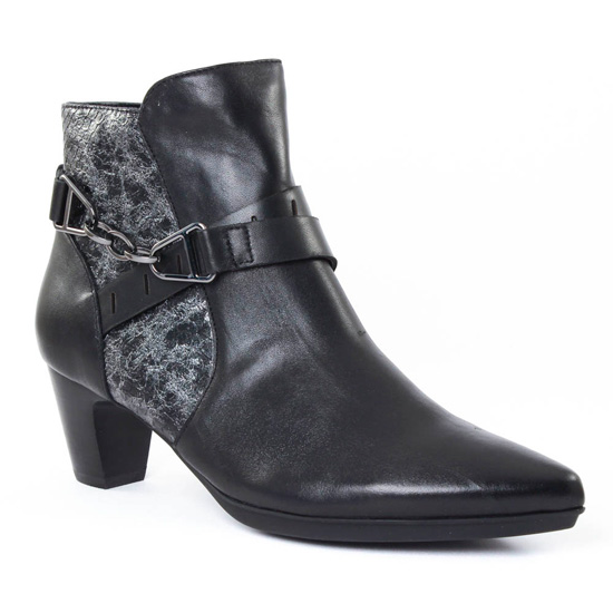 Bottines Et Boots Fugitive Flavin Noir Python noir, vue principale de la chaussure femme