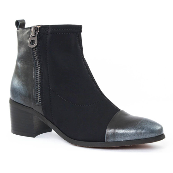 Bottines Et Boots Fugitive Lopus Argent noir, vue principale de la chaussure femme