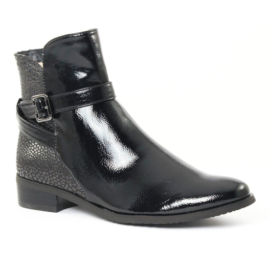 Bottines Et Boots Fugitive Rupert Vernis noir noir, vue principale de la chaussure femme
