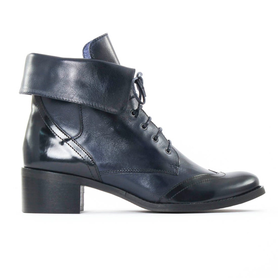 bottines à lacets bleu mode femme automne hiver - Photo Produit 2