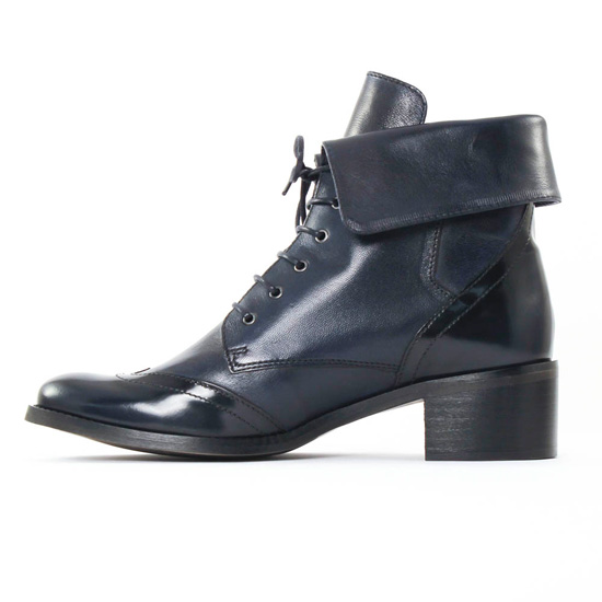 bottines à lacets bleu mode femme automne hiver - Photo Produit 3