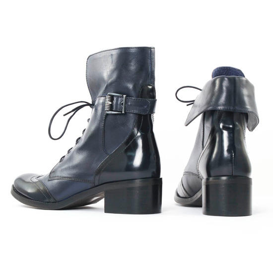 bottines à lacets bleu mode femme automne hiver - Photo Produit 7