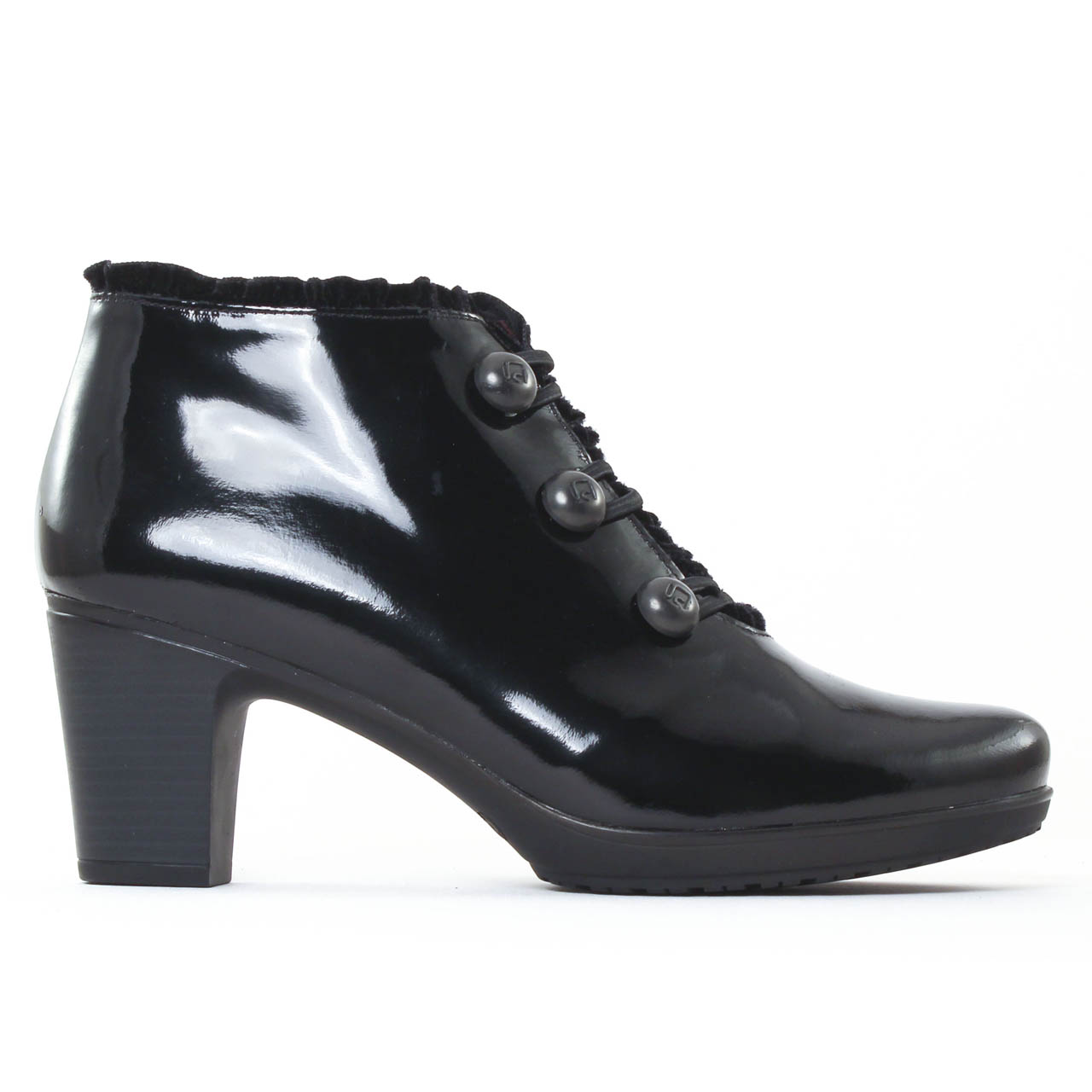 Jose Saenz 5058 Noir low boots vernis noir automne hiver chez