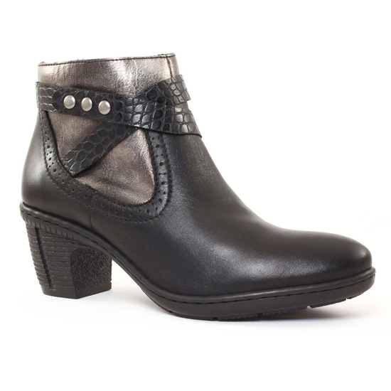 Bottines Et Boots Rieker 70252 Noir Argent, vue principale de la chaussure femme
