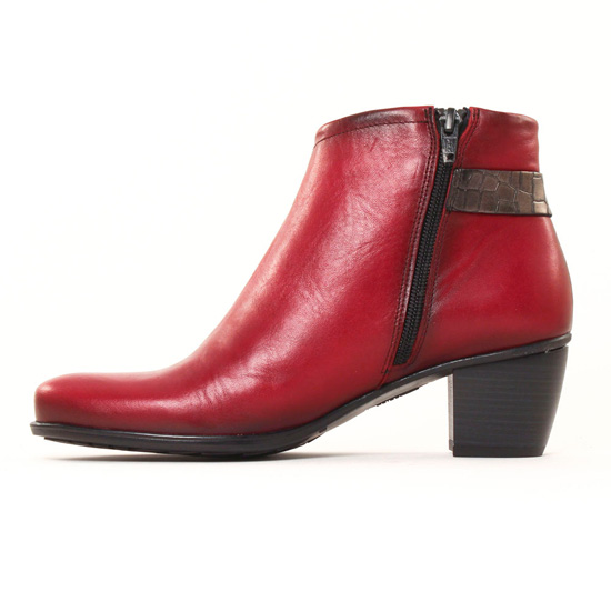 boots rouge mode femme automne hiver - Photo Produit 3