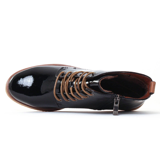 Bottine a lacet noir vernis femme Outlet