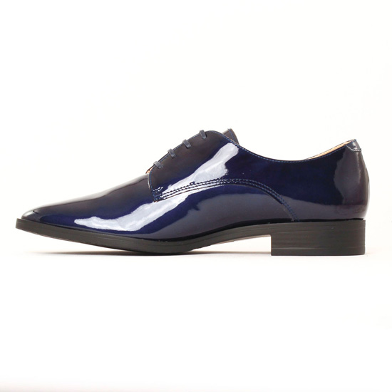 derbies vernis bleu mode femme automne hiver - Photo Produit 3