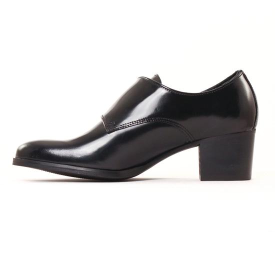 mocassins talon haut noir mode femme automne hiver - Photo Produit 3