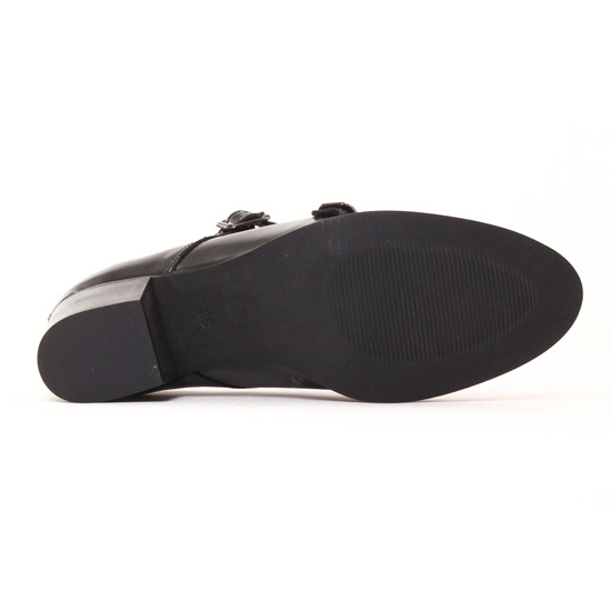 mocassins talon haut noir mode femme automne hiver - Photo Produit 5
