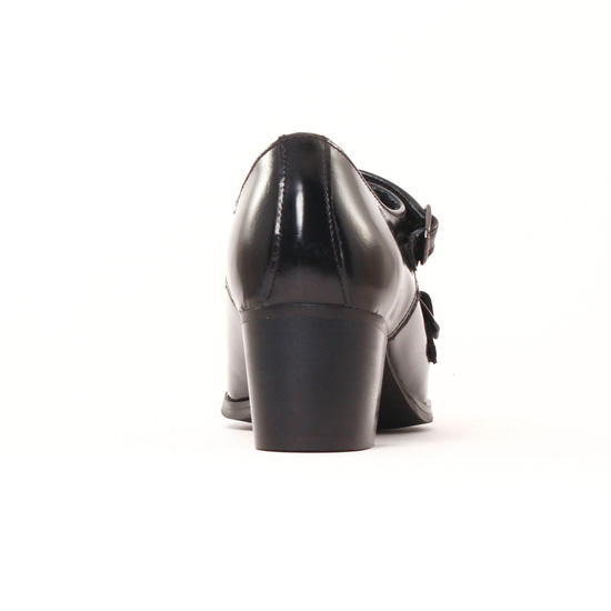 mocassins talon haut noir mode femme automne hiver - Photo Produit 7