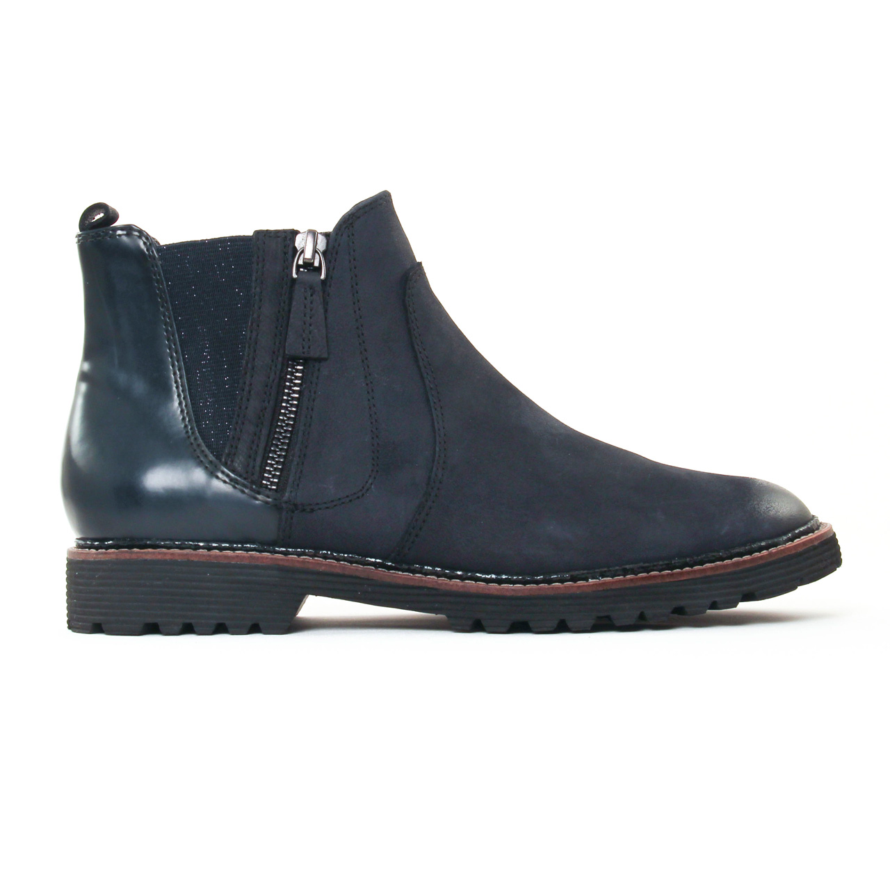 Boots femme discount bleu marine cuir