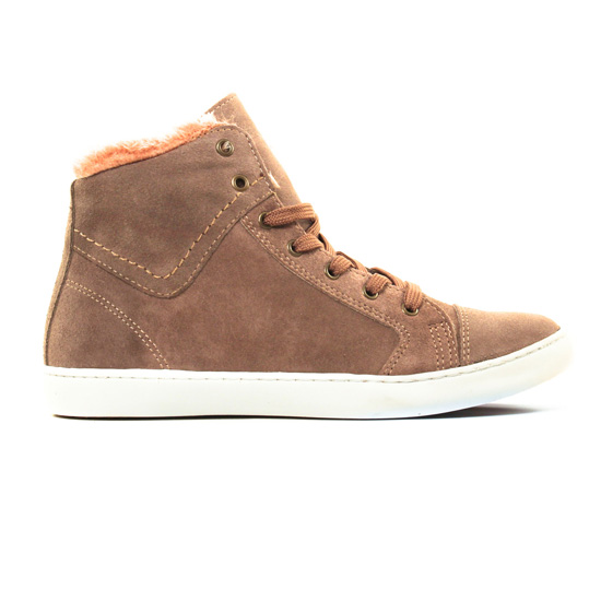 baskets fourrées beige mode femme automne hiver - Photo Produit 2