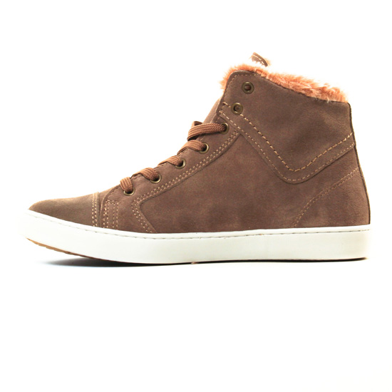 baskets fourrées beige mode femme automne hiver - Photo Produit 3