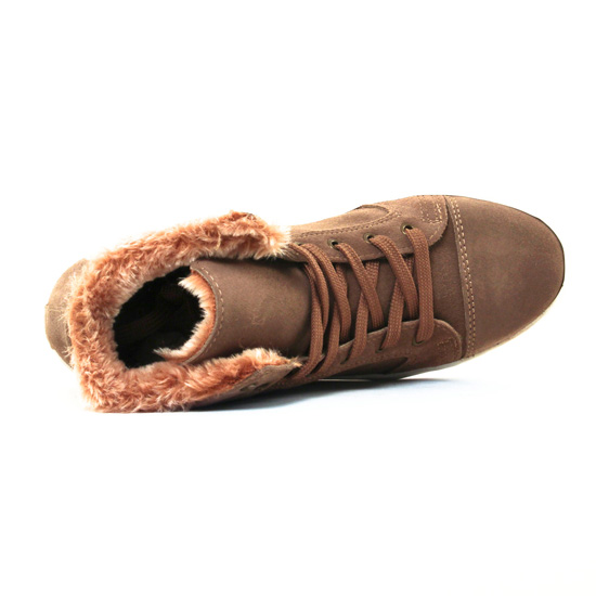 baskets fourrées beige mode femme automne hiver - Photo Produit 5