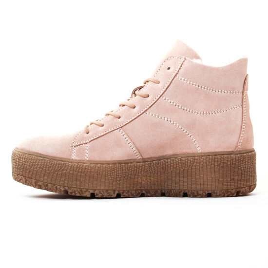 baskets fourrées rose beige mode femme automne hiver - Photo Produit 3