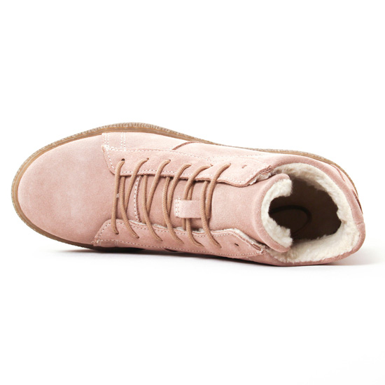 baskets fourrées rose beige mode femme automne hiver - Photo Produit 4