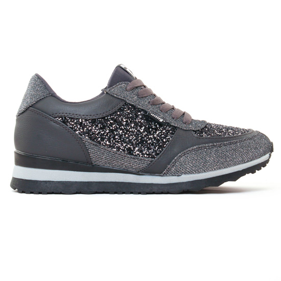 baskets mode gris noir argent mode femme automne hiver - Photo Produit 2