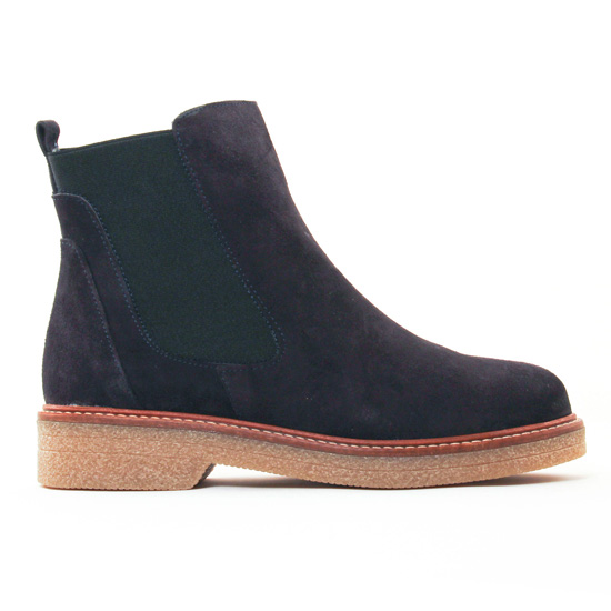 boots élastiquées bleu marine mode femme automne hiver - Photo Produit 2