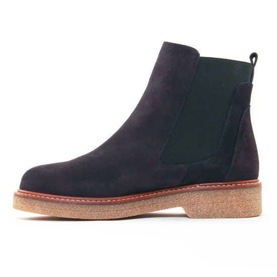 boots élastiquées bleu marine mode femme automne hiver - Photo Produit 3