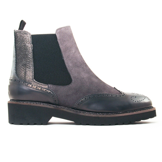 boots élastiquées gris mode femme automne hiver - Photo Produit 2