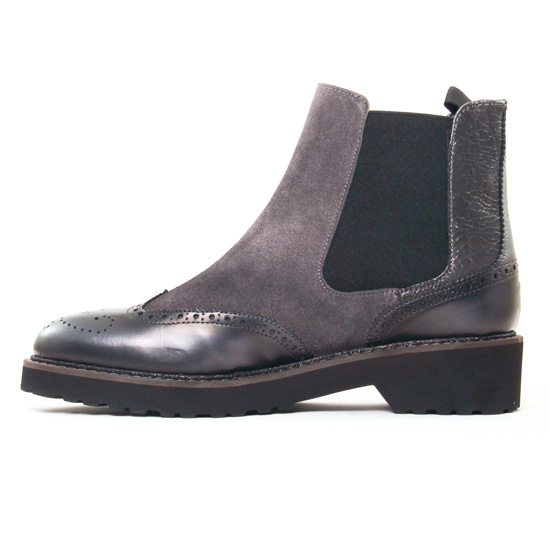 boots élastiquées gris mode femme automne hiver - Photo Produit 3