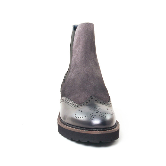 boots élastiquées gris mode femme automne hiver - Photo Produit 6