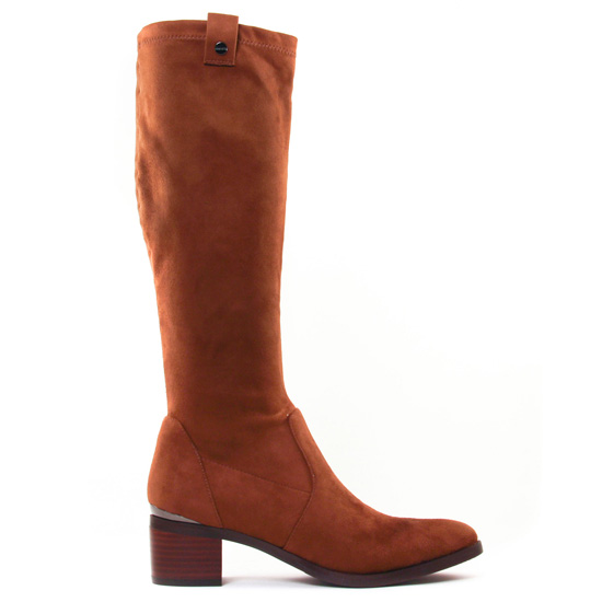 bottes stretch marron mode femme automne hiver - Photo Produit 2