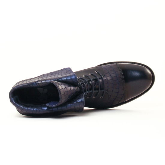bottines à lacets bleu marine mode femme automne hiver - Photo Produit 4