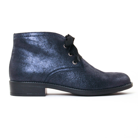 bottines à lacets bleu marine mode femme automne hiver - Photo Produit 2