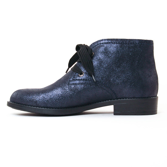 bottines à lacets bleu marine mode femme automne hiver - Photo Produit 3