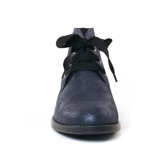 bottines à lacets bleu marine mode femme automne hiver - Photo Produit 6