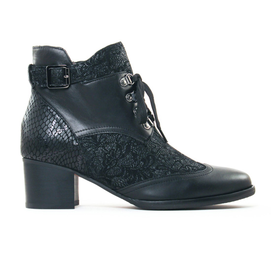 bottines à lacets noir mode femme automne hiver - Photo Produit 2