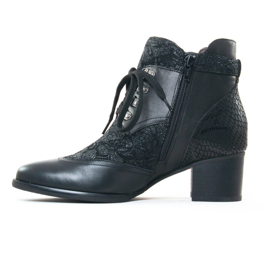 bottines à lacets noir mode femme automne hiver - Photo Produit 3