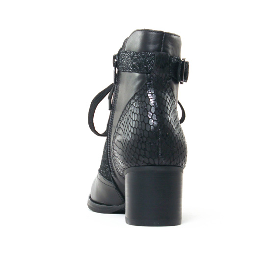 bottines à lacets noir mode femme automne hiver - Photo Produit 7