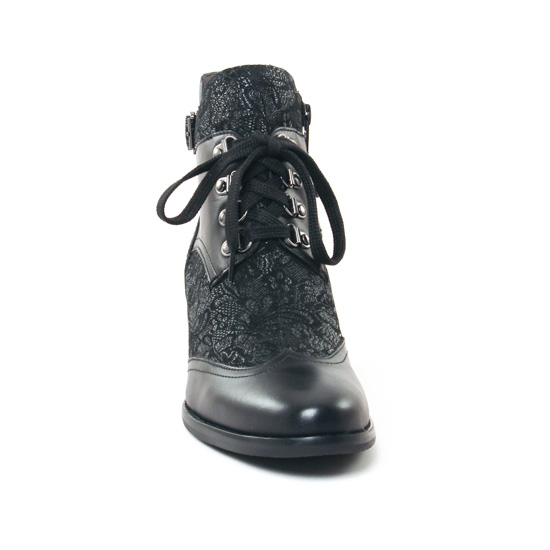 bottines à lacets noir mode femme automne hiver - Photo Produit 6