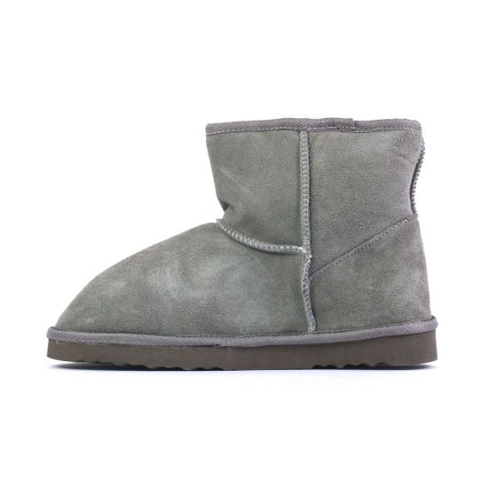 low boots fourrées gris mode femme automne hiver - Photo Produit 3