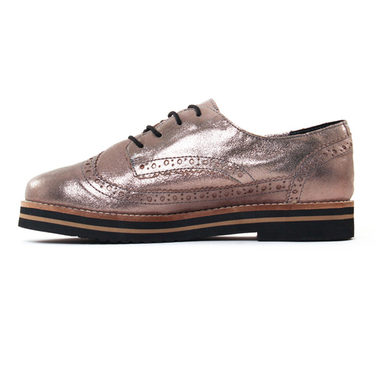 derbies marron doré mode femme automne hiver - Photo Produit 3